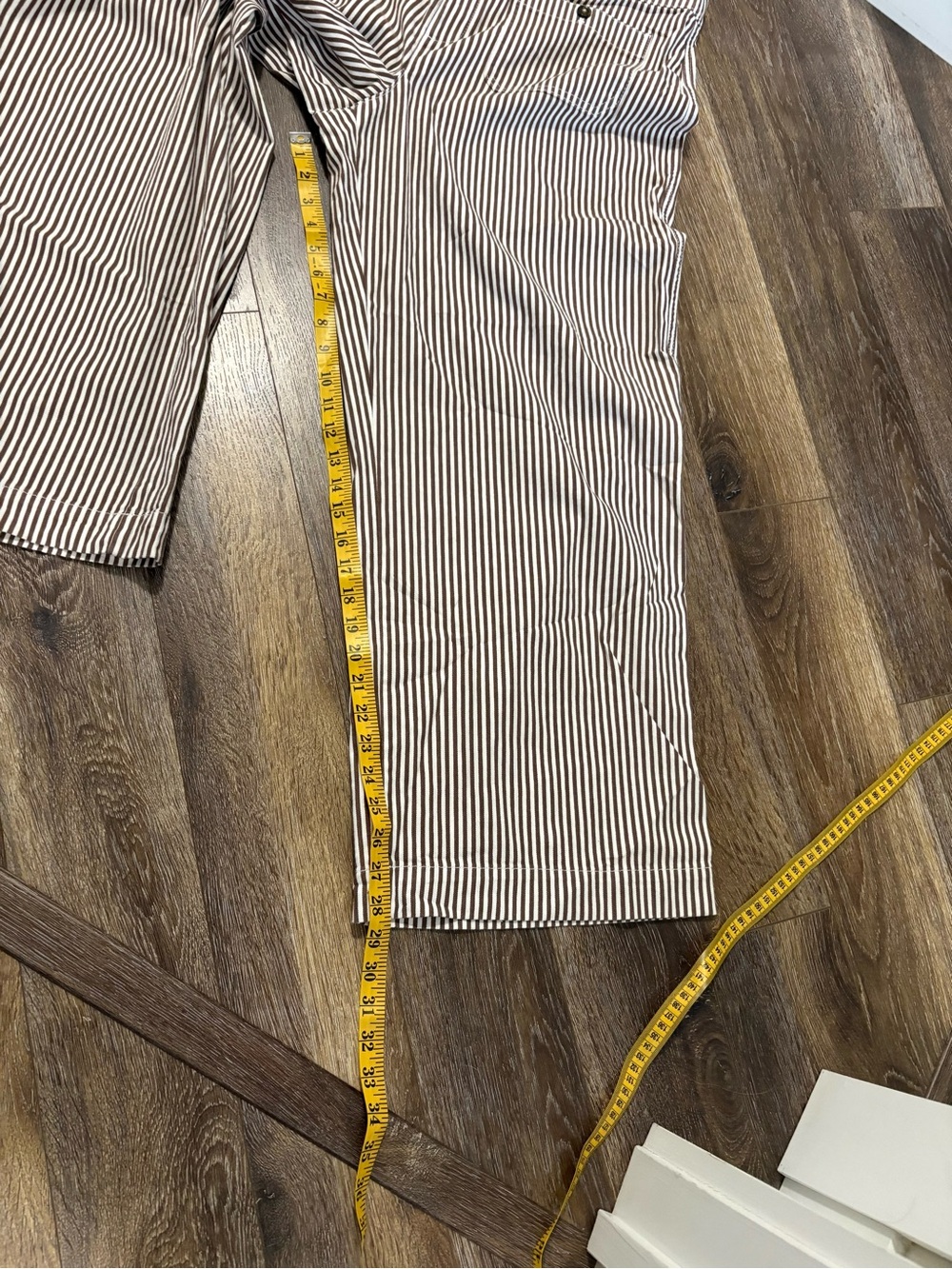NWT Loft Palmer Wide Leg Crop Pants in Brown Stripe Size 16T - Picture 16 of 16